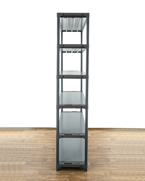 PROREGAL Kunststoffregal Grey Bear Extra-Tall HxBxT 220 x 150 x 46 cm Fachlast 70 kg Grau