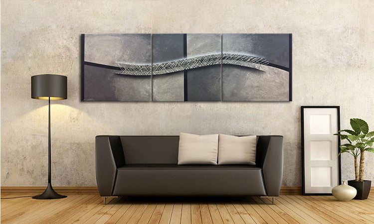 Das moderne Bild -Sound of Silence- 210x70x2 cm handgemaltes Unikat