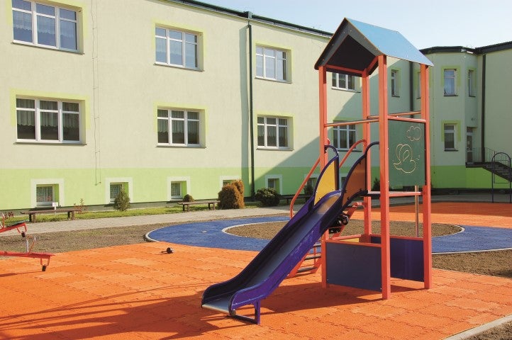 Gummifliese Rot 25mm - 50x50 cm - Puzzle System Eckstück