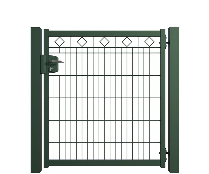 Einzelne Gartentür mit Gittermuster