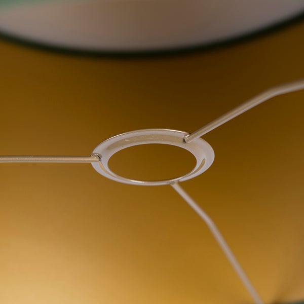 Velourslampenschirm grün 35/35/20 mit goldener Innenseite