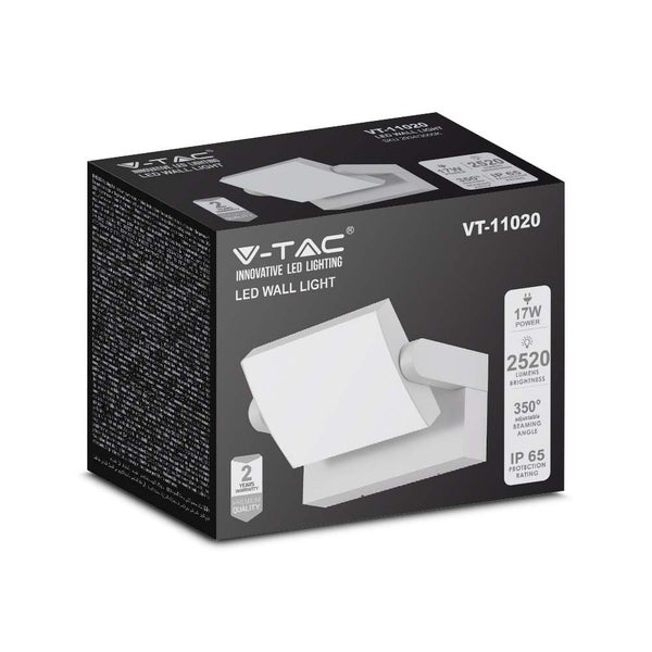 Verpackung einer V-Tac LED-Wandleuchte mit technischen Daten