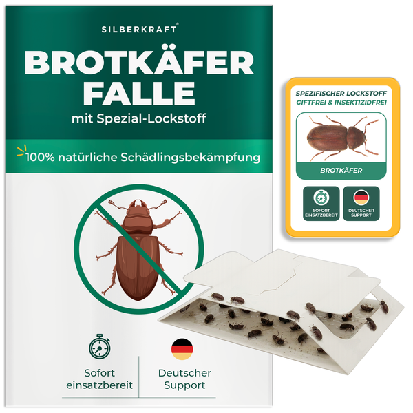 Silberkraft Brotkäferfalle mit Spezial Lockstoff zur Schädlingsbekämpfung