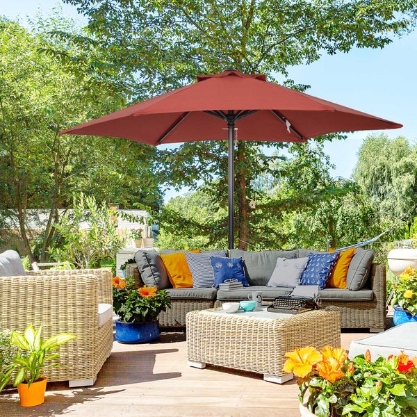 Gartenschirm mit den Maßen 196 cm Breite und 204 cm Höhe