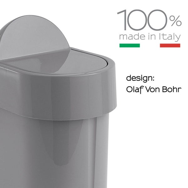 Mülleimer (4,8l) in Grau und aus Propylux | Iris