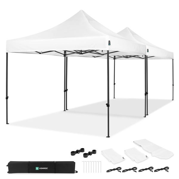 VONROC Pavillon 6x3m wasserdicht stabil - Partyzelt EasyUp System [3Min Aufbau] Popup Faltpavillon modular erweiterbar als Festival Zelt, Gartenpavillon