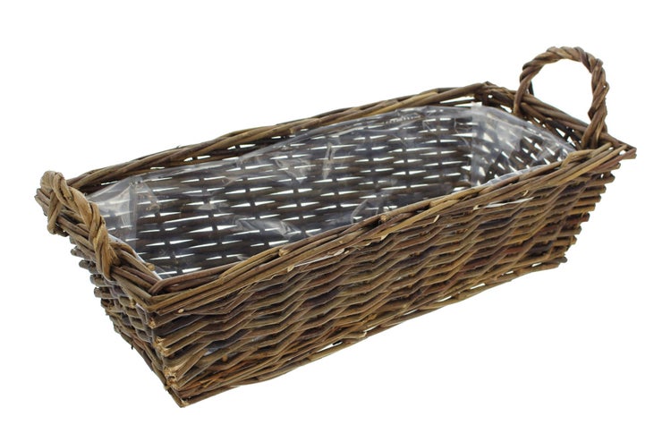 FRANK FLECHTWAREN | Pflanzkorb, eckig, WEIDE, 53 x 24 x 16 cm