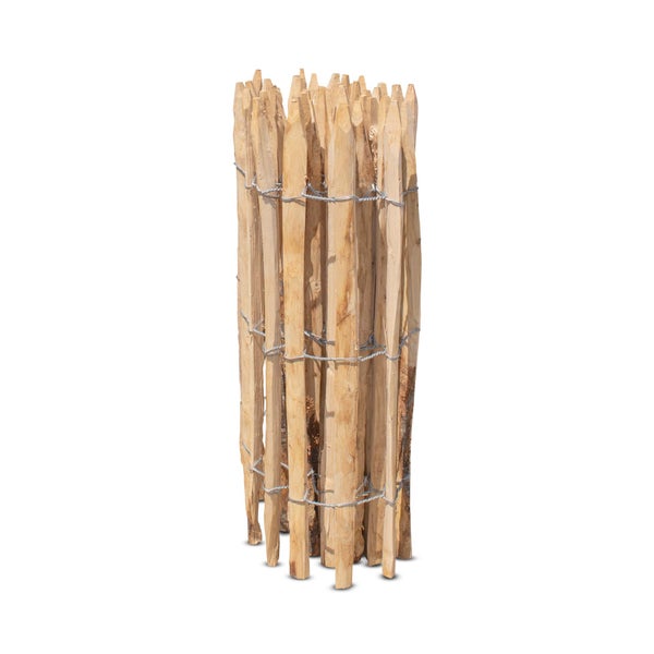 Französischer Premium Staketenzaun Kastanie - Länge 5 Meter, Höhe 80 cm, Lattenabstand 4-5 cm