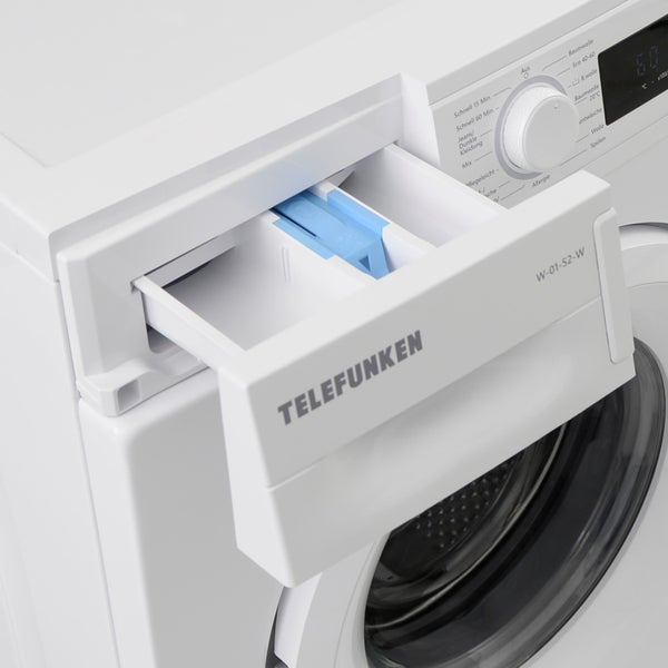 Telefunken Waschmaschine 5kg 1000 U/Min. Frontlader Schontrommel Überlaufschutz 15 Programme W-01-52-W weiß