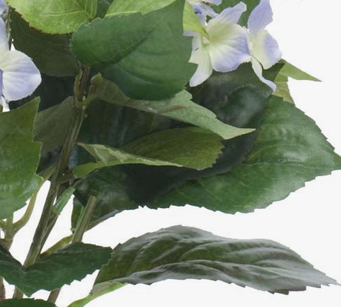 Künstlicher Orchideenzweig Phalaenopsis mit weißen Blüten und grünen Knospen.