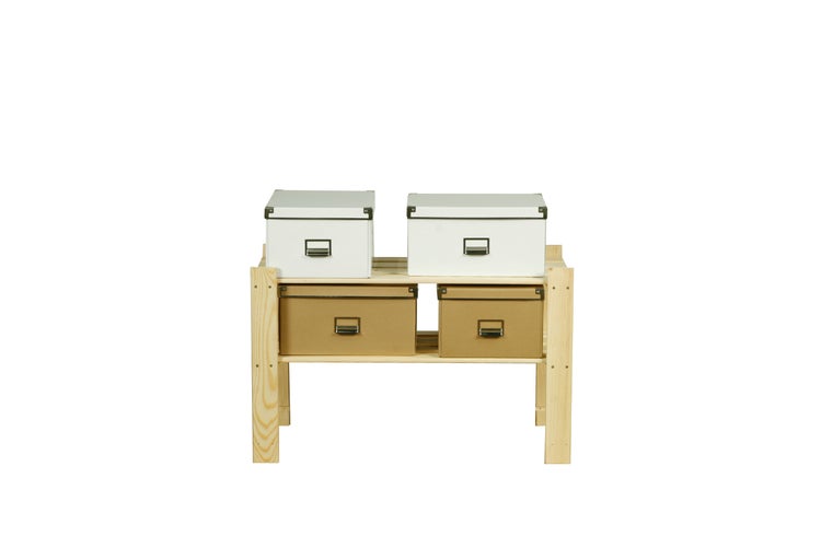 PROREGAL Holzregal Pinepeak HxBxT 50 x 80 x 28 cm 2 Fachboden 1,2 cm Dickes Kiefernholz Natur