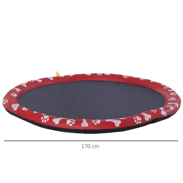 PawHut Hunde-Planschbecken, Ø170 cm, Kunststoff, Rot