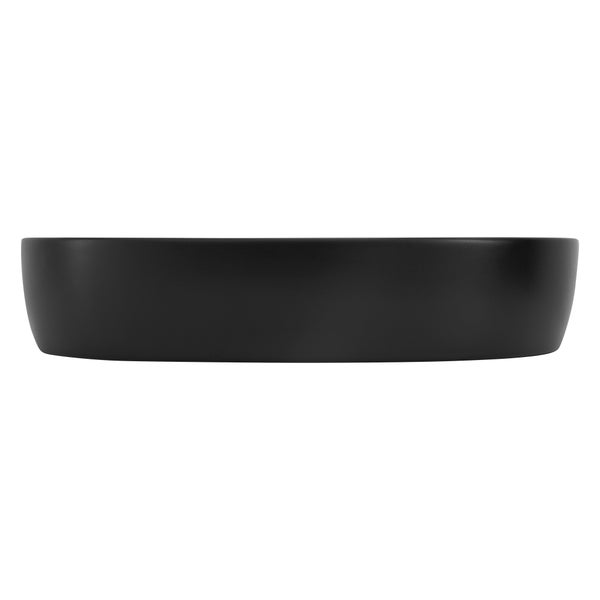 ML-Design Waschbecken aus Keramik in Schwarz matt 60 x 40 x 12 cm, Oval, Moderne Aufsatzwaschbecken, Design Waschtisch Aufsatz-Waschschale Waschplatz Handwaschbecken, für das Badezimmer / Gäste-WC
