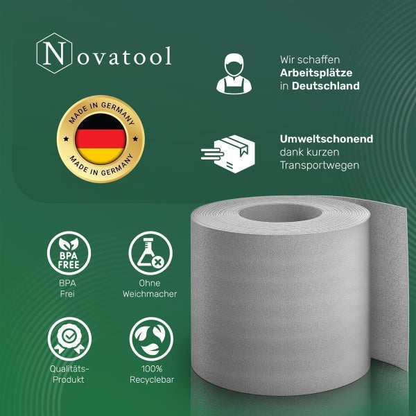 Novatool PREMIUM PP 260m Zaunsichtschutzrollen Fenster Grau für Doppelstabmattenzaun für 100 Reihen Sichtschutzstreifen Zaun Gittermattenzaun Sichtschutzstreifen langlebig & witterungsbeständig