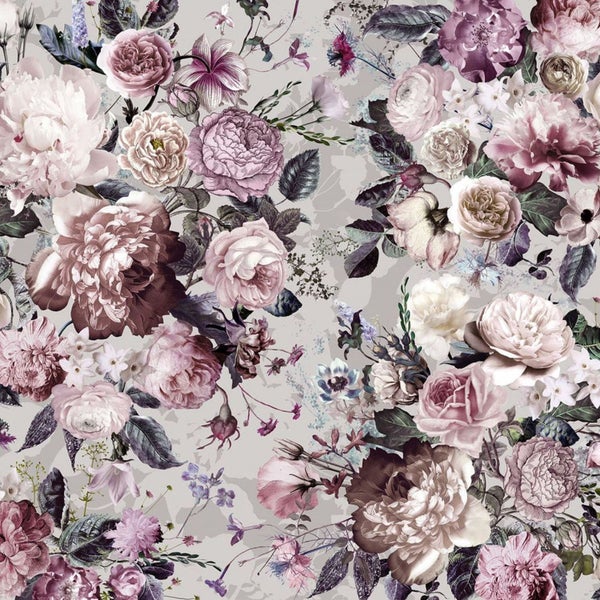 Dekoratives Blumenmuster mit Rosen und Pfingstrosen