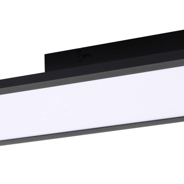 Moderne schwarze LED-Wandleuchte oder Deckenleuchte aus Metall mit weißem Diffusor.