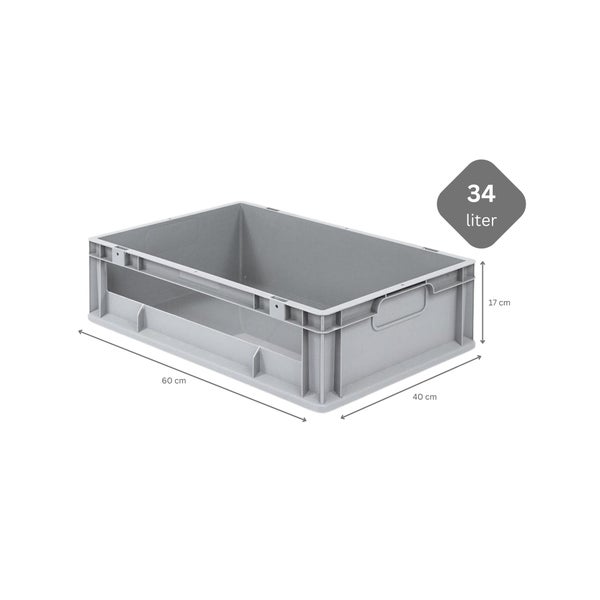 PROREGAL SuperSparSet 5x Eurobox NextGen Insight HxBxT 17 x 40 x 60 cm 34 Liter Seite Offen Eurobehälter Transportbox