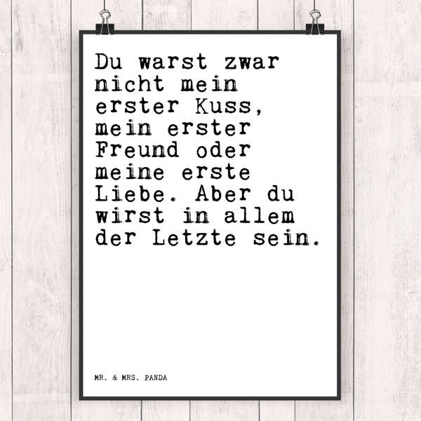 Mr. & Mrs. Panda DIN A4 Poster Du warst zwar nicht... - Weiß