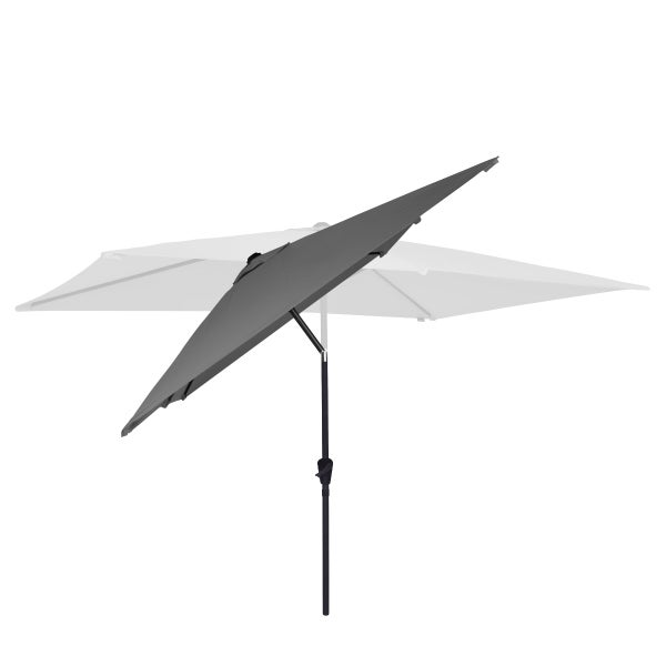 VONROC Sonnenschirm rechteckig 200x300 - Rechteckiger Sonnenschirm für Terasse, Garten, Balkon, Gastro - Knickbar, Kurbel, Wetterfest - Rapallo (Grau)