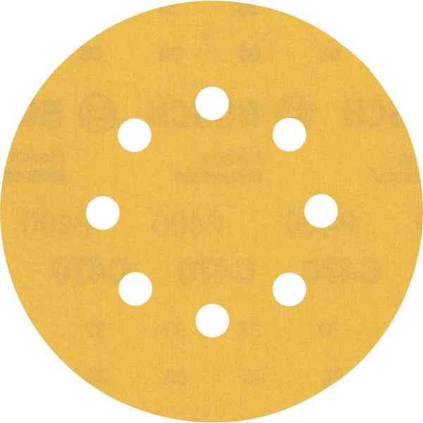 Bosch 5x Expert C470 Schleifpapier mit 8 Löchern für Exzenterschleifer 125 mm G 400 - 2608900811