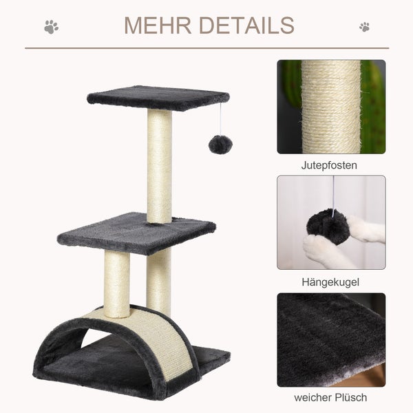 PawHut Kratzbaum, 40 x 35 x 72 cm, Sisal, Dunkelgrau