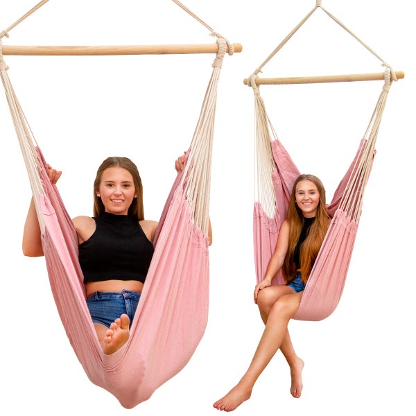 XXL Hängesessel Relaxsessel 185x130cm bis 150kg in Rosa