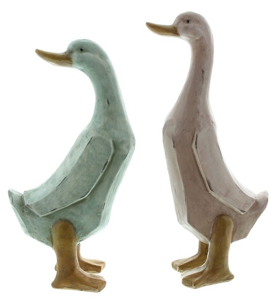 FRANK FLECHTWAREN | Gans Johanna & Hannes, 2er Set, POLYRESIN, 15X9X29cm, 15X9X33CM