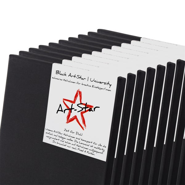 Leinwand  Black 10er Set 20x20 cm (LxB) vorgrundiert, malfertig bespannt schwarz