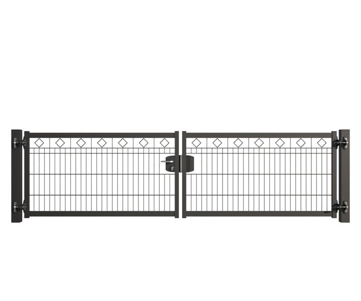 Doppeltor aus Metall für den Gartenzaun