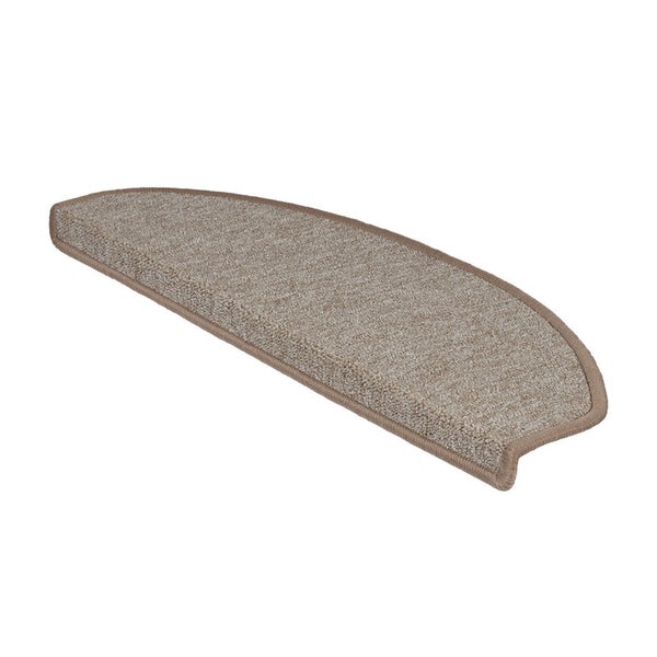 FLOORDIREKT Stufenmatte London - mit Umkettelung - Beige - Halbrund - 23,5 x 65 cm
