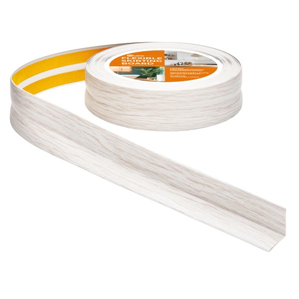 Quest Weichsockelleiste Selbstklebend 18 x 18 mm, PVC, Flexibel, Birke, 5 Meter