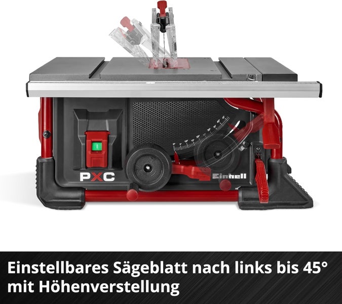 Einhell Tischkreissäge mit verstellbarem Sägeblatt bis 45 Grad und Höhenverstellung, Einhell Logo