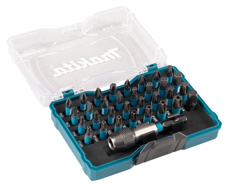 Makita Bit-Set mit verschiedenen Schrauberbits in einer Kunststoffbox