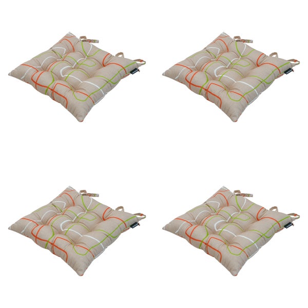 Sitzkissen Toskana Joah terra - Ca. 46x46 cm - 4er-Set