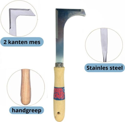 Doppelkantiges Fugenmesser mit Holzgriff