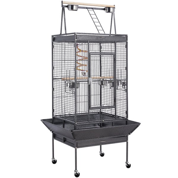 Yaheetech Vogelkäfig mit Sitzstange , Schwarz