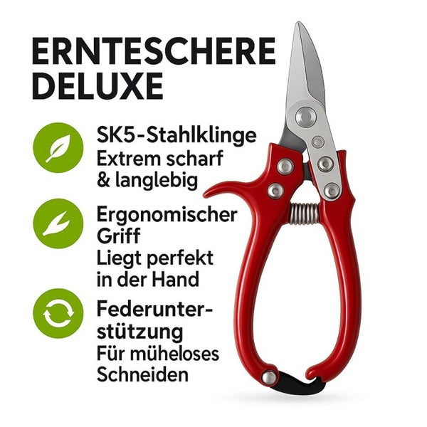 Ernteschere Deluxe mit Stahlklinge und ergonomischem Griff