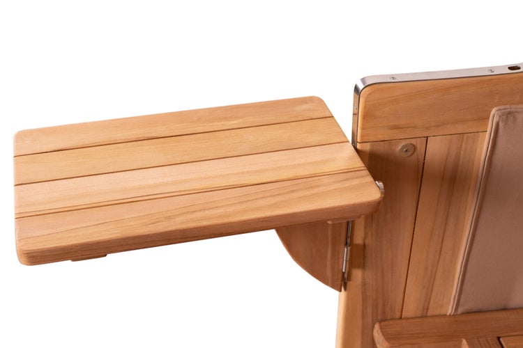 Strandkorb Westerland Teak Bullauge PE grey Dessin 583