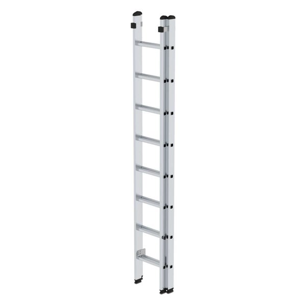 PROREGAL Sprossen-Schiebeleiter 2-Teilig Ohne Traverse 2 x 8 Sprossen