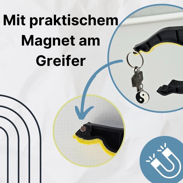 Greifzange Müllzange Müllgreifer Greifer für Senioren Müllzange Kinder Greifzange für Müll Müllsammler Aluminium Drehbar mit Magnet
