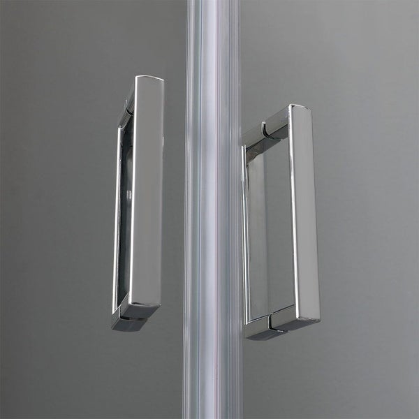 90×90cm Viertelkreis Duschkabine, Klarglas und Profile in Chromoptik | Giada
