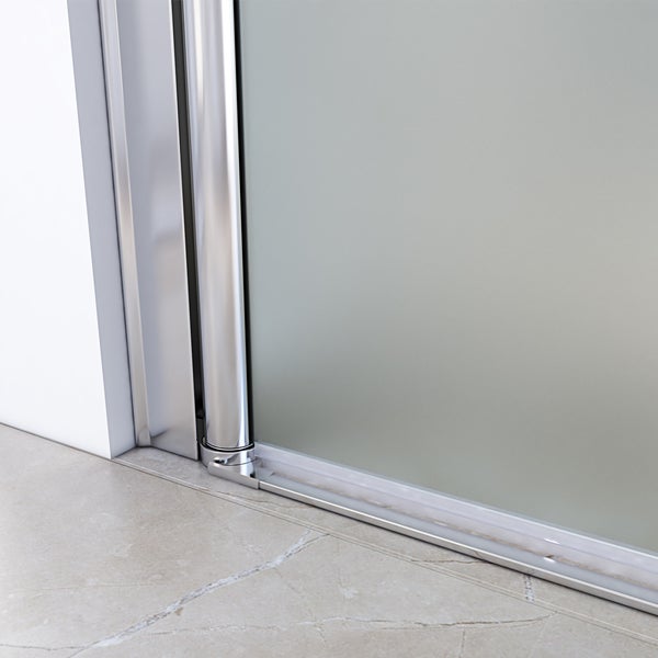 Home Deluxe - Duschabtrennung LAVEA - Milchglas - Maße: 85 x 195 cm - 6 mm nanobeschichtetes Sicherheitsglas, inkl. Scharniere und Montagematerial I - Duschtür Pendeltür Duschtrennwand Nischentür