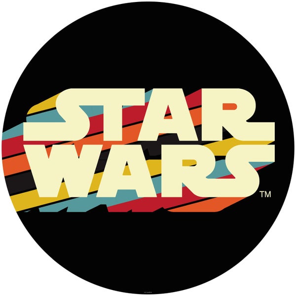 Disney selbstklebende runde Tapete Star Wars Logo Multicolor auf Schwarz - Ø 128 cm - 610399
