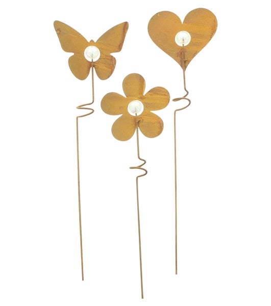 FRANK FLECHTWAREN | Stecker Rosttrio, 3er Set, 11 x 0,5 x 38 cm, METALL, KUNSTSTOFF