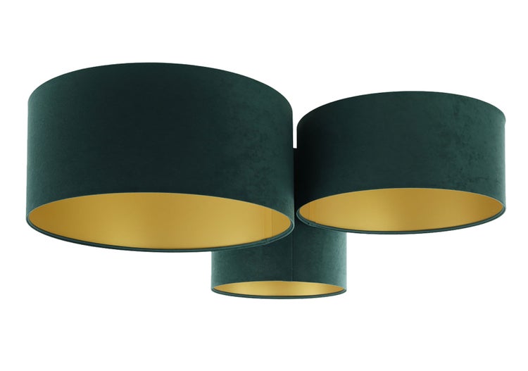 Deckenleuchte Henny C Triple Velours green & gold 91 cm 11139