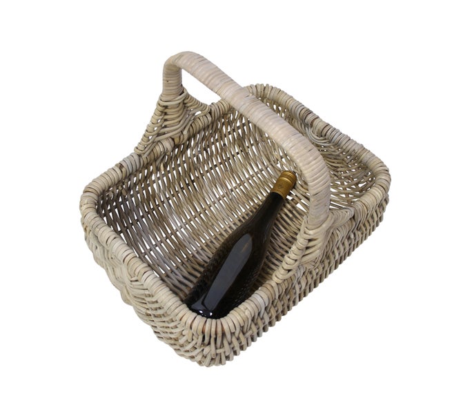 FRANK FLECHTWAREN | Einkaufskorb Rattan, 40 x 30 x 20 cm, GH 40 cm, RATTAN