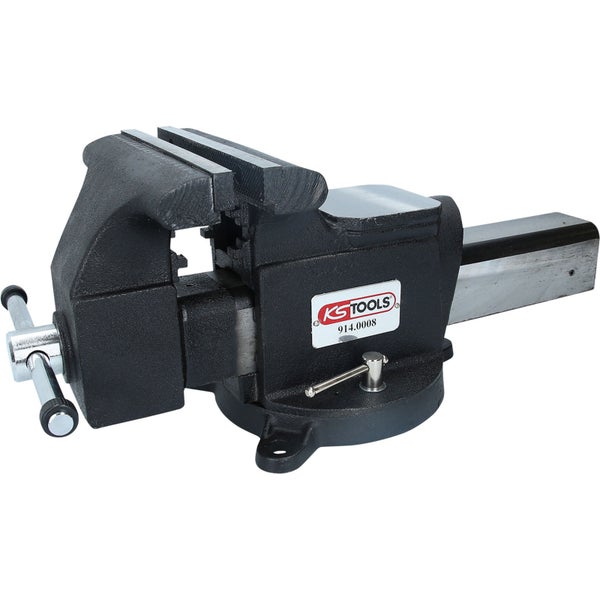 Schraubstock aus Stahl mit KS Tools Logo