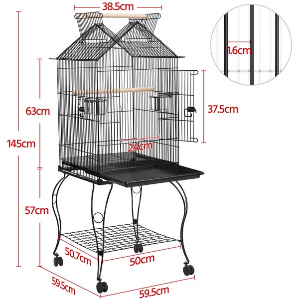 Yaheetech Vogelkäfig 145 cm hoch , Schwarz
