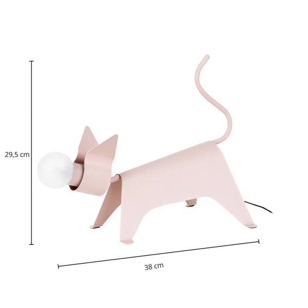 Katzen-Tischleuchte aus Metall, 29,5 cm hoch und 38 cm breit