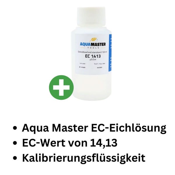 Aqua Master EC-Kalibrierlösung 14,13 – 100 ml, gebrauchsfertig, kompatibel mit allen gängigen Messgeräten, präzise Kalibrierung für zuverlässige Wasseranalysen